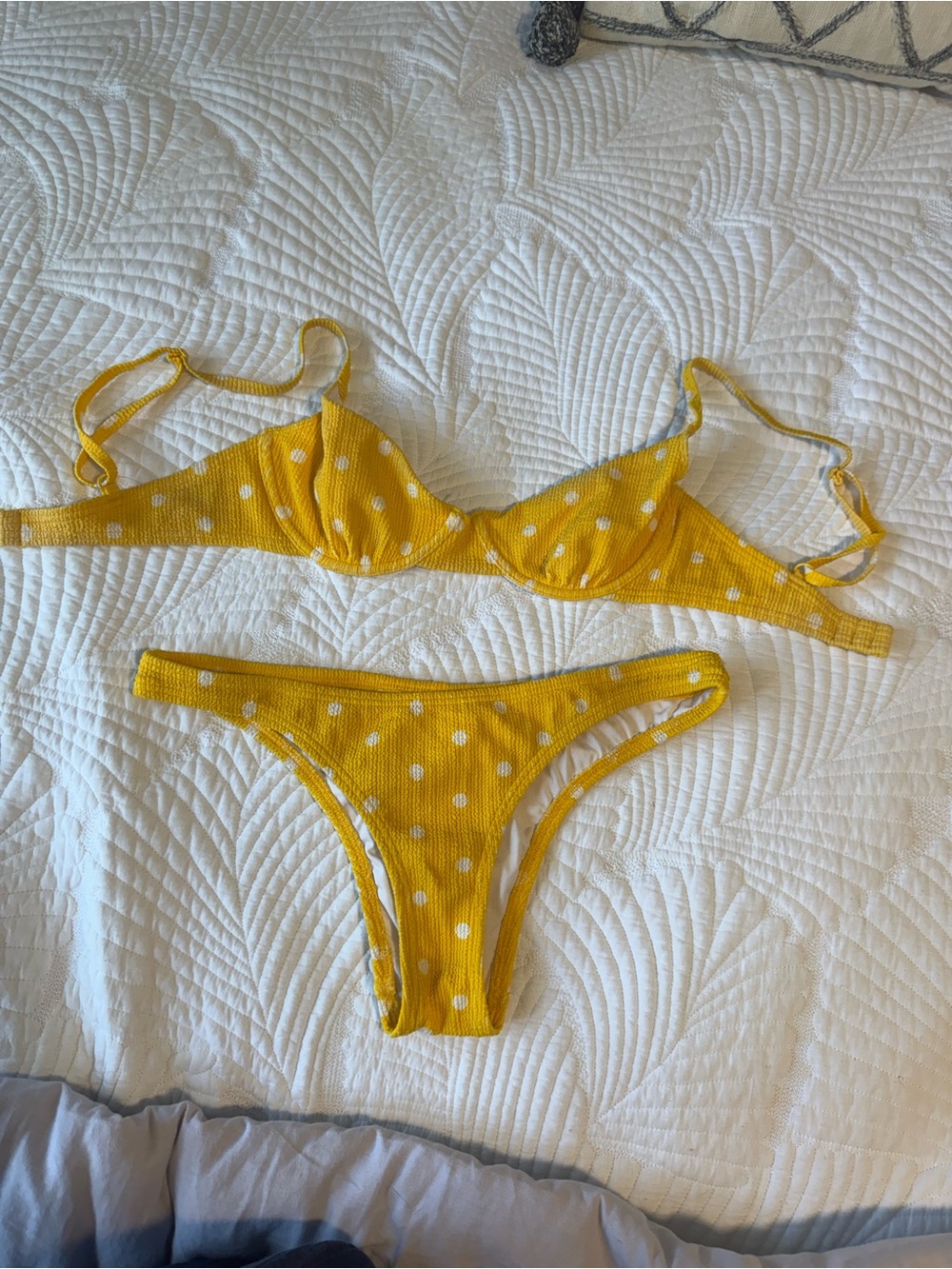 Yellow Polka Dot Bikini Set small - Picture 3 of 5